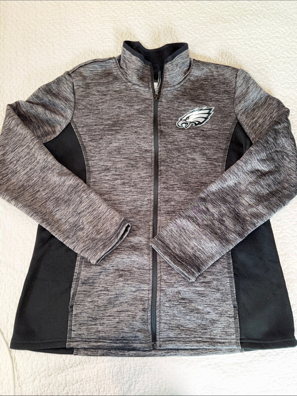 Philadelphia Eagles Women's Heather Gray/black Full-Zip Sports Jacket
